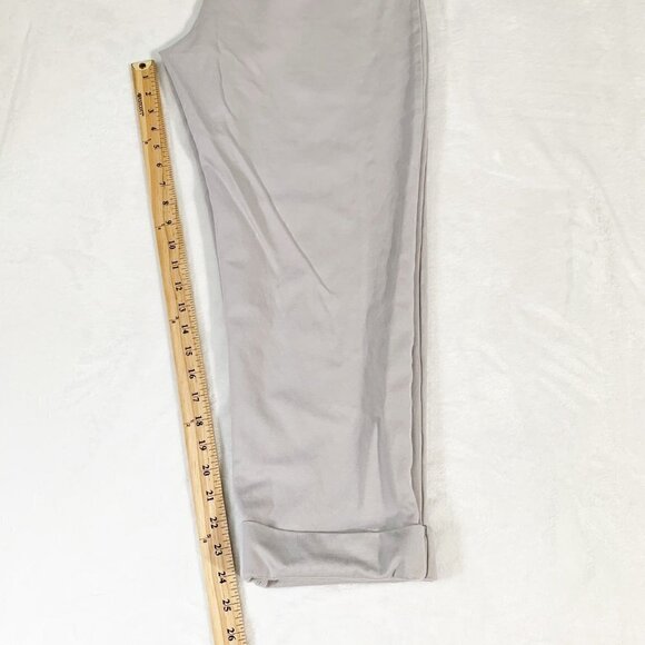 J. Jill light gray stretch tapered roll cuff ankle crop length casual dress pant - Picture 9 of 9